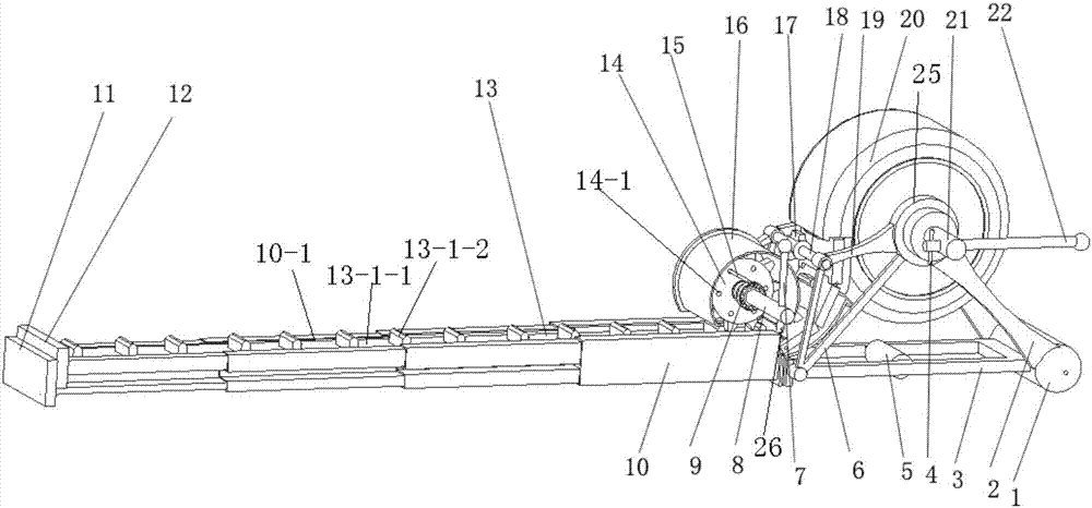 Synchronous belt telescopic type feeding emergency bridge and use method thereof