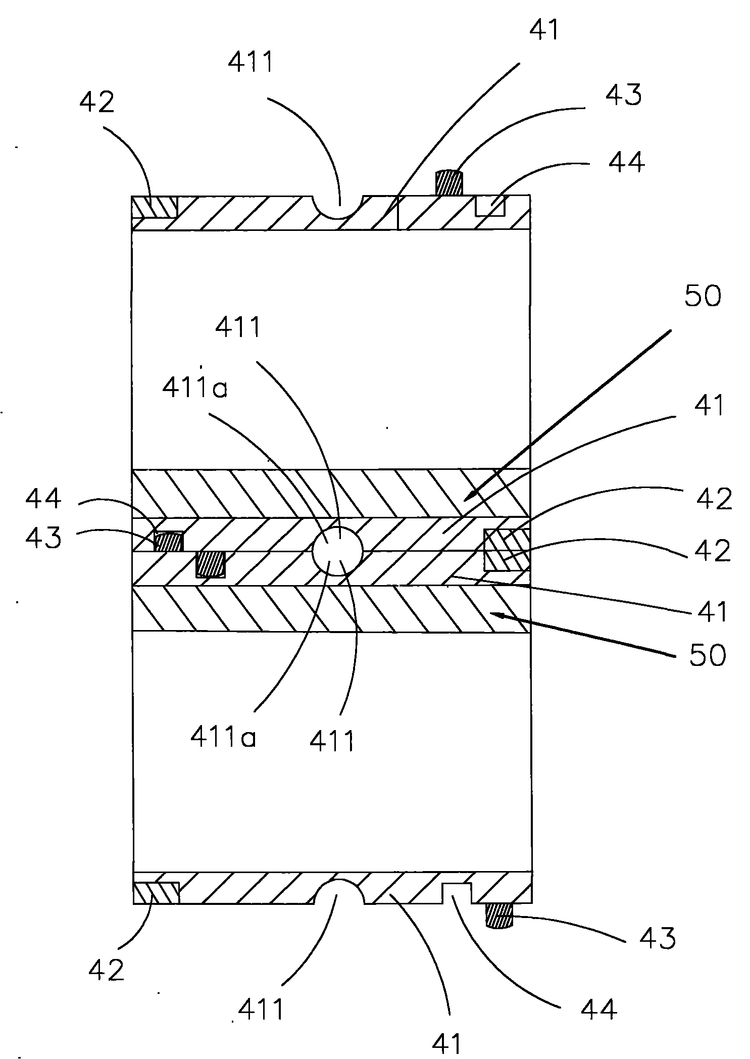 Stamping device and stamping pipe