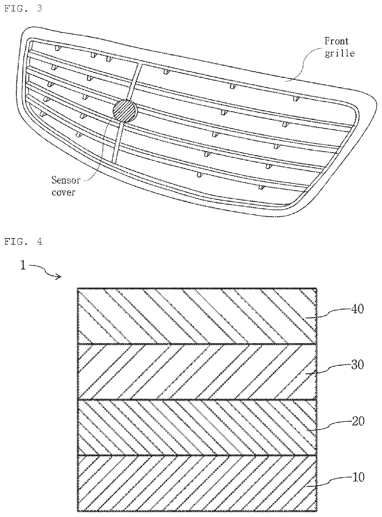 Sensor cover laminates for vehicle adjusting color and penetrating electronic waves