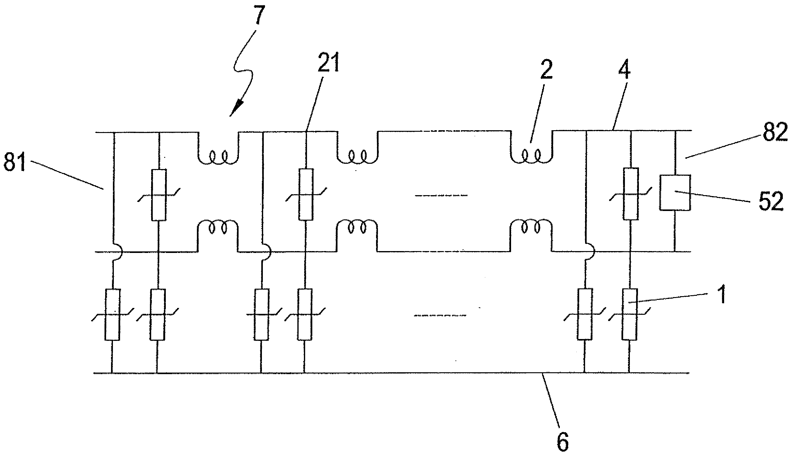 Series surge suppression structure