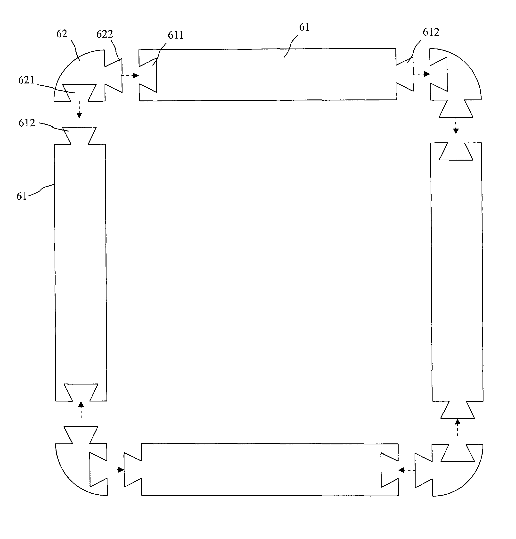 Sectional-type raised gardening bed structure