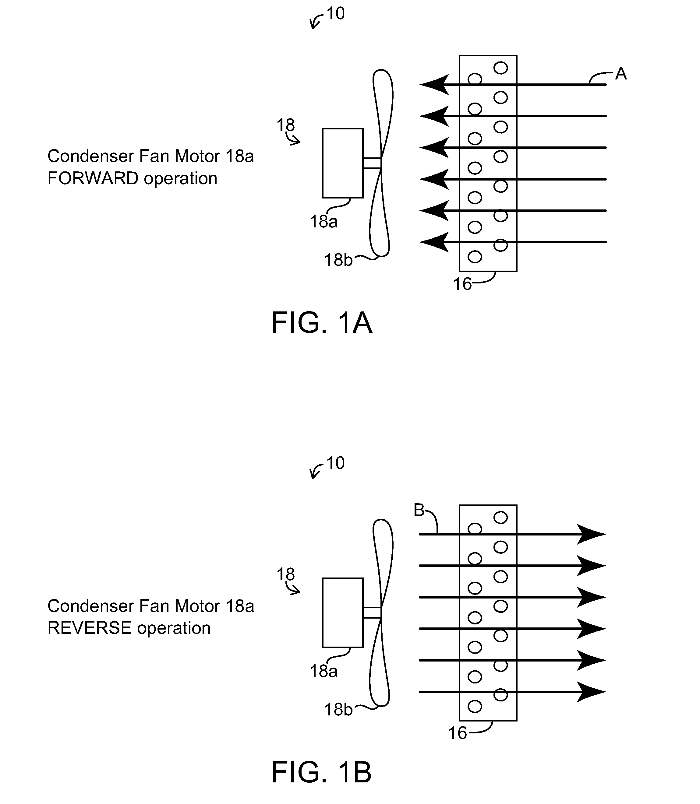 Ice maker with reversing condenser fan motor to maintain clean condenser