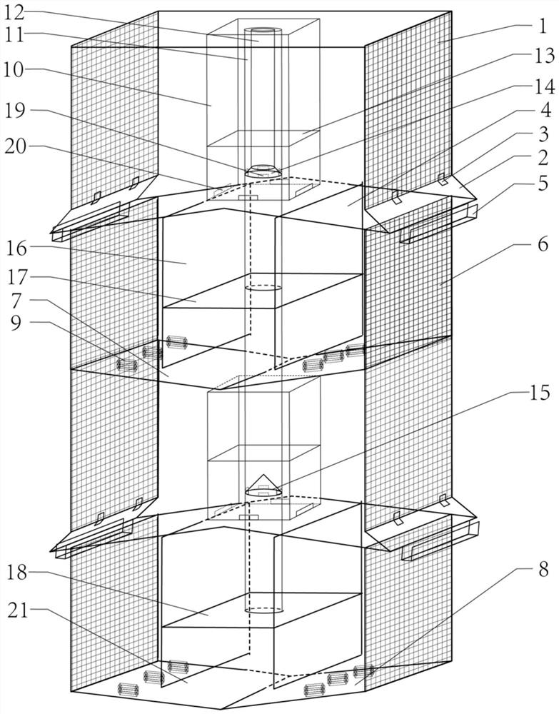 Ecological intercropping net cage for precious marine products