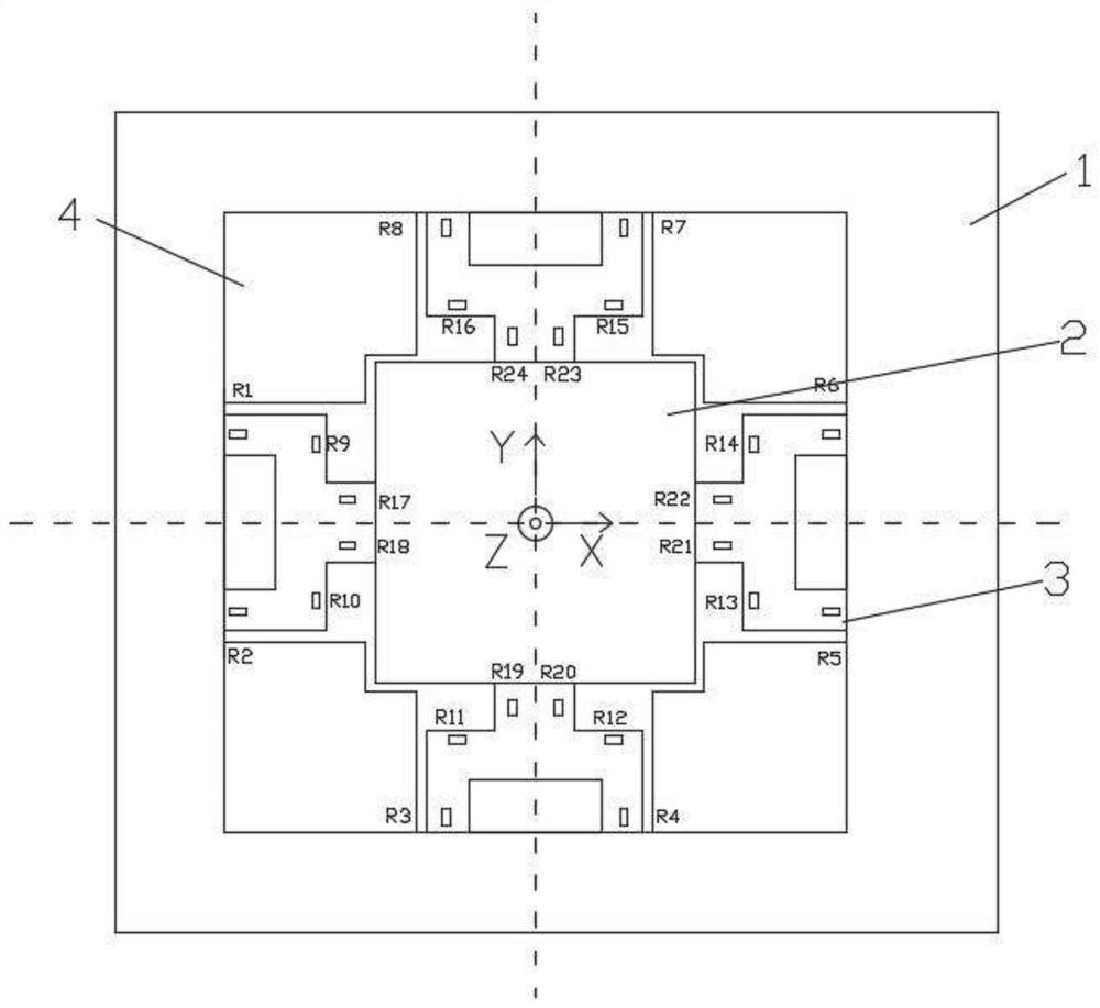 Piezoresistive triaxial accelerometer