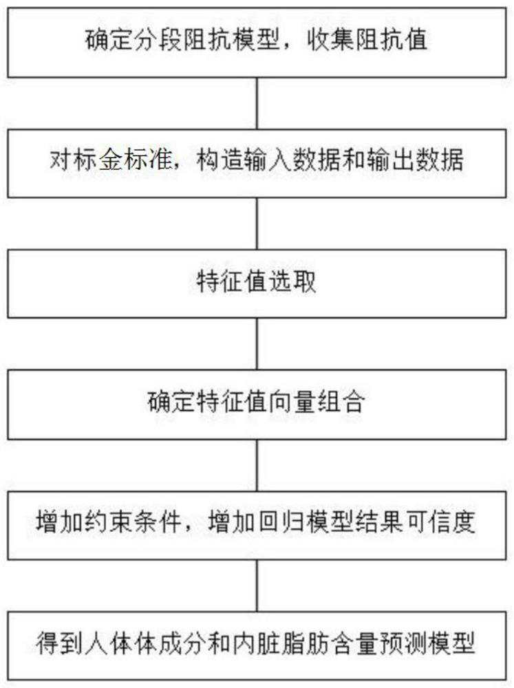 Human body composition and visceral fat content prediction method