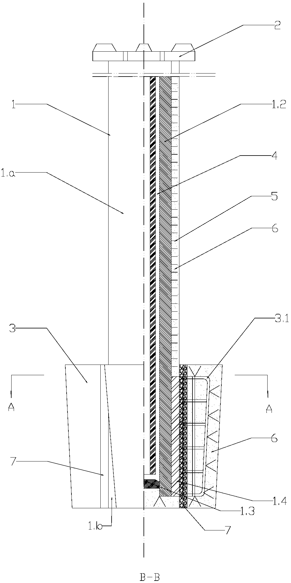 Combined stirrer for mechanical stirring desulfurization of molten iron and preparation method thereof