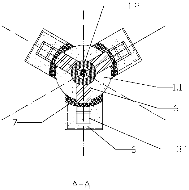 Combined stirrer for mechanical stirring desulfurization of molten iron and preparation method thereof