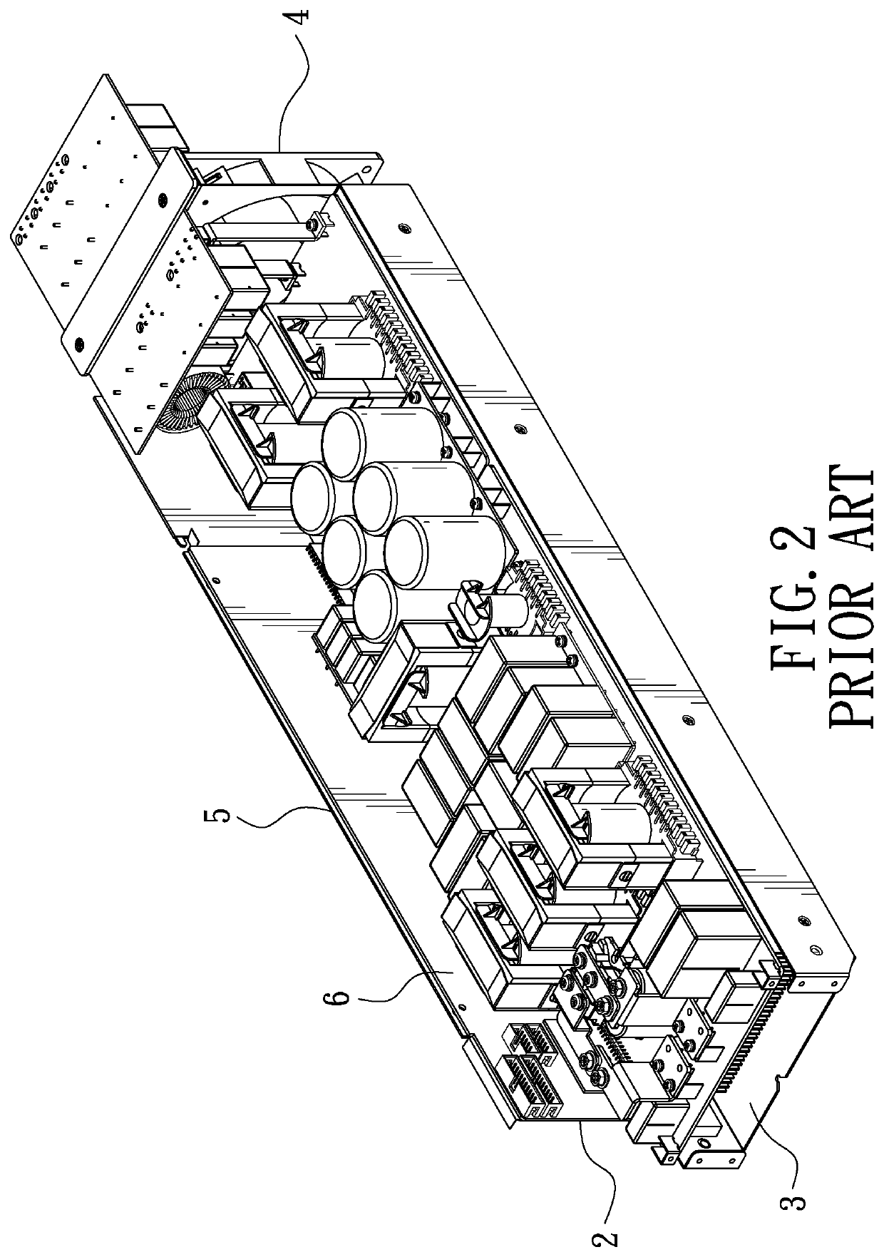 Adapter board structure for power module of DC power supply