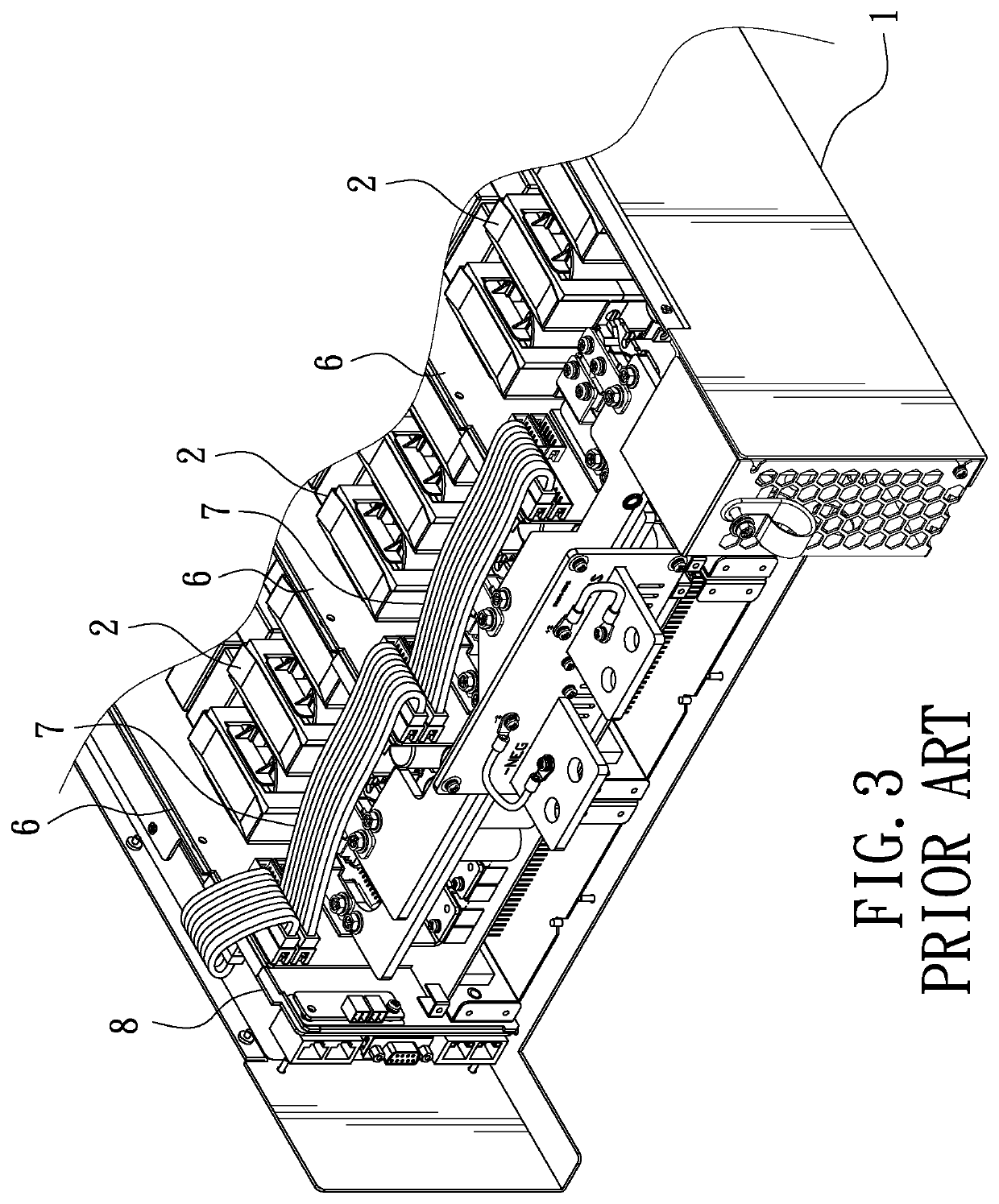 Adapter board structure for power module of DC power supply