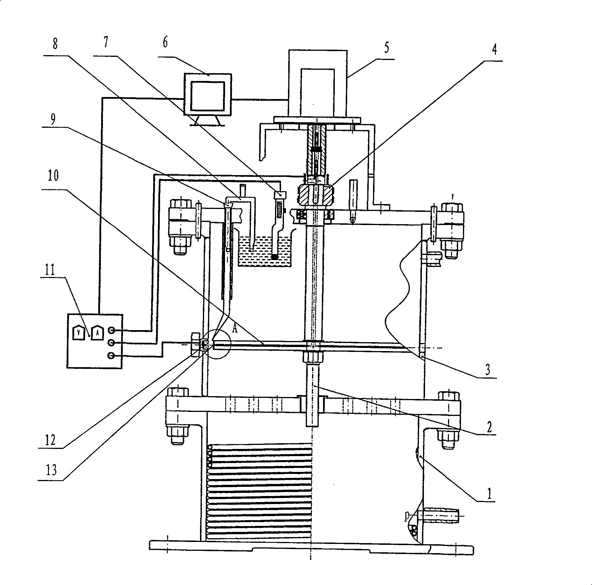 Electrochemistry test method used for rotary type single-phase flow erosion testing