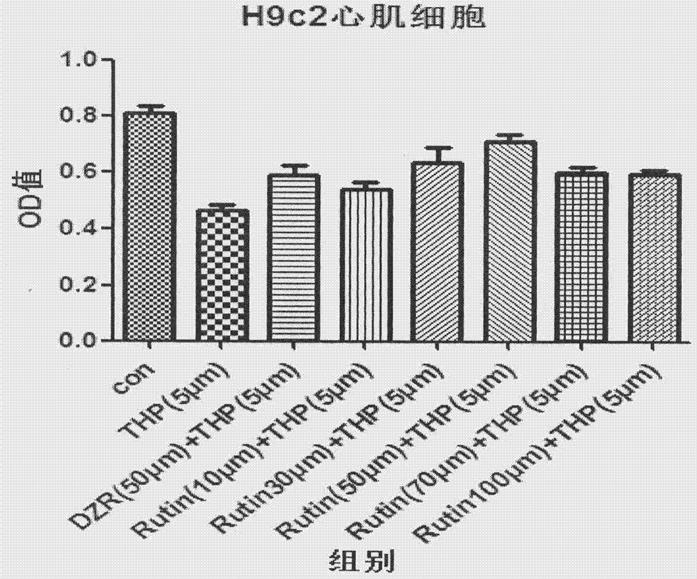 Anti-tumor pharmaceutical composition containing rutin drug