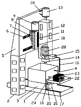 Vertical machining center of numerical control machine tool