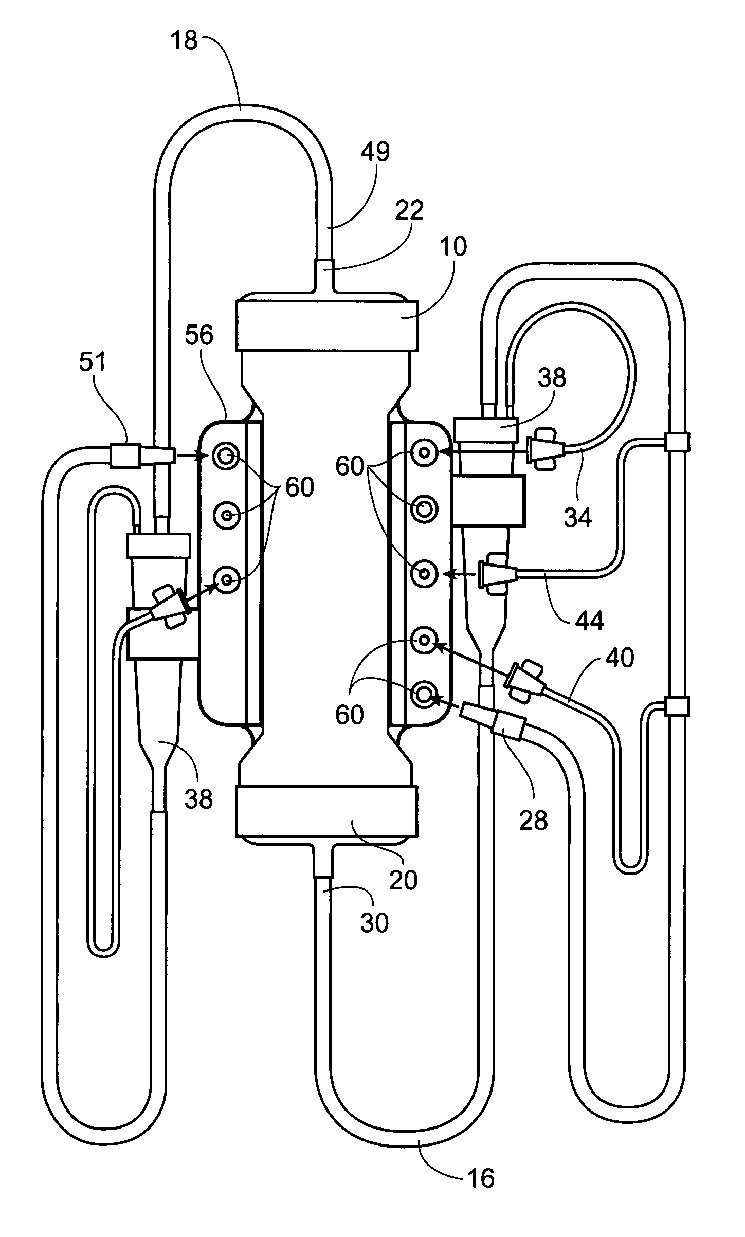 Devices, systems, and methods for cleaning, disinfecting, rinsing, and priming blood separation devices and associated fluid lines