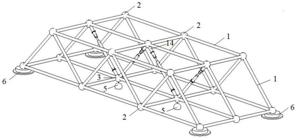 Self-adaptive frequency modulation and inertia force gain vibration reduction space structure system