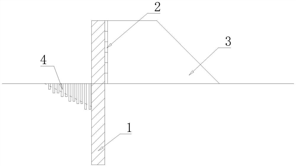 Soil foundation road shoulder pile sheet wall reinforcing structure and design method