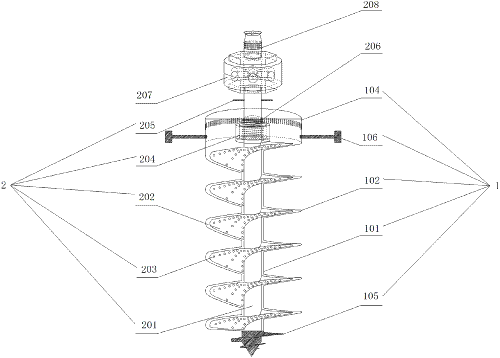 Rotary excavating and liquid injecting planting system and method for desertification control