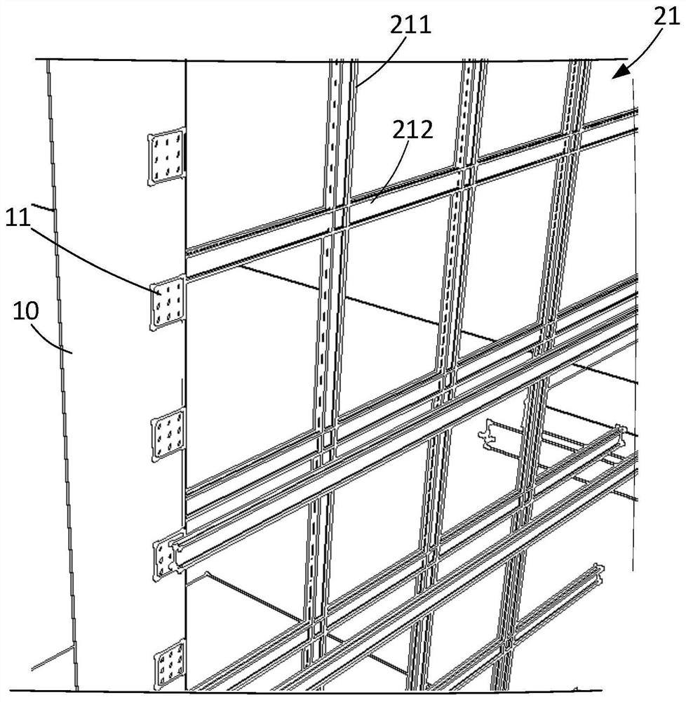 Large antique city wall structure and construction method thereof