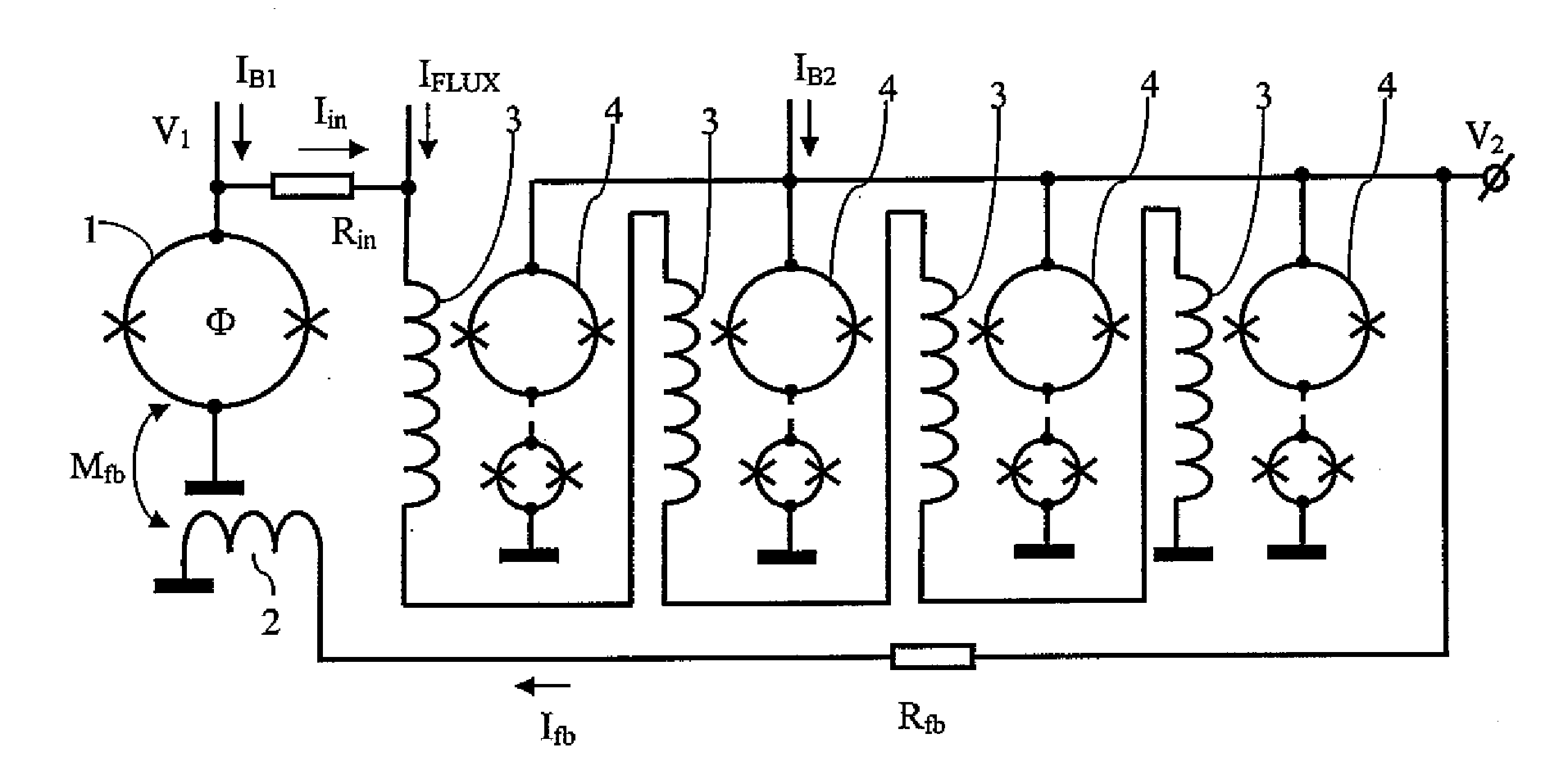 Squid-system having increased FLUX voltage transfer function