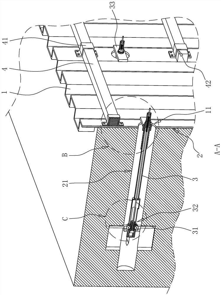 Foundation pit supporting structure and construction method thereof