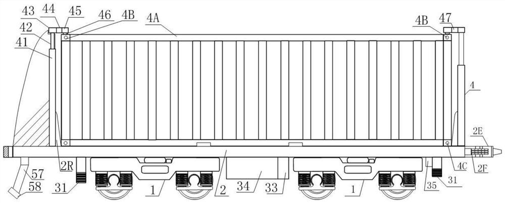 Unmanned multimodal transport rail car and multimodal transport composite rail system