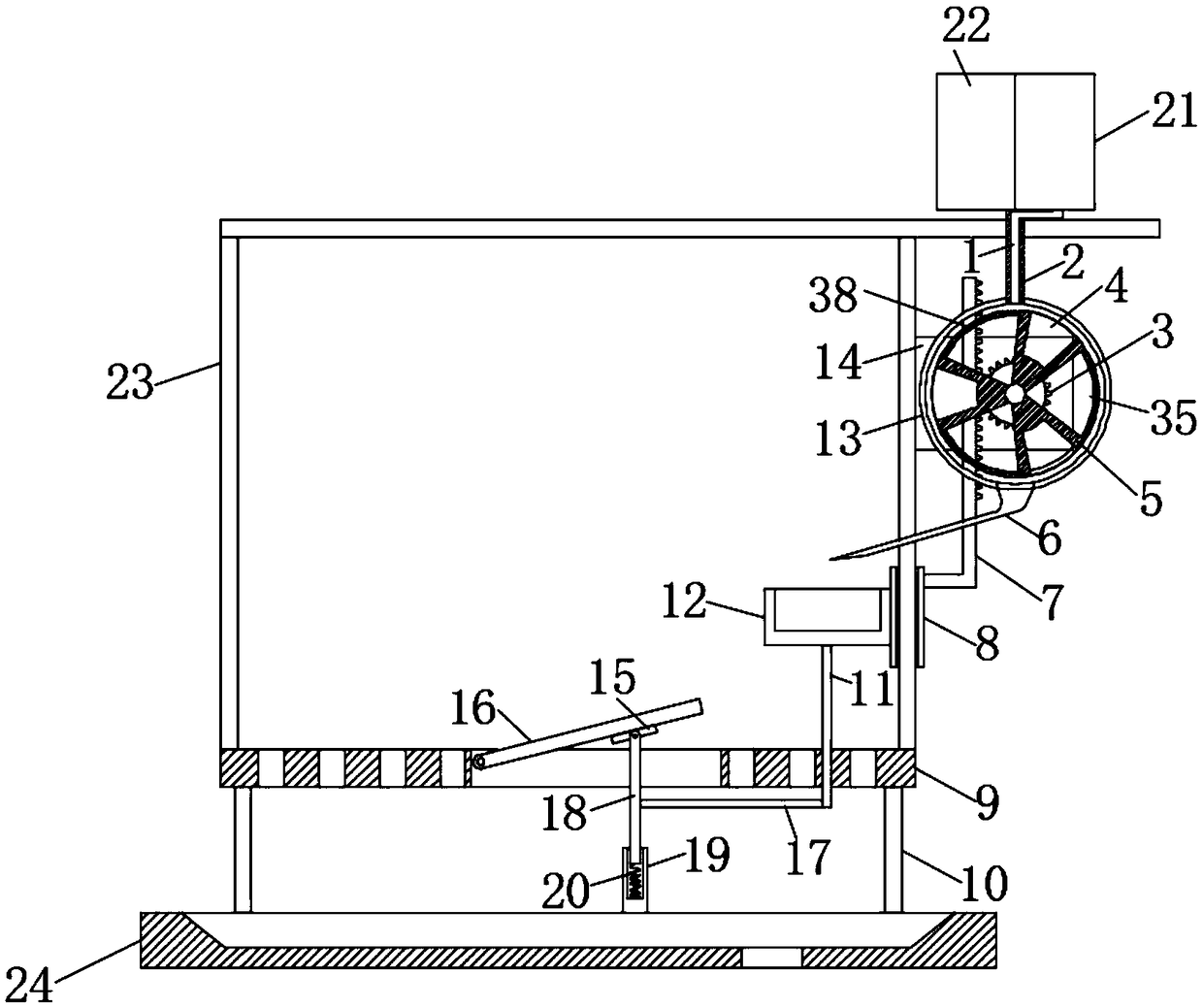 Captive breeding cage capable of automatically feeding livestock with water and fodder