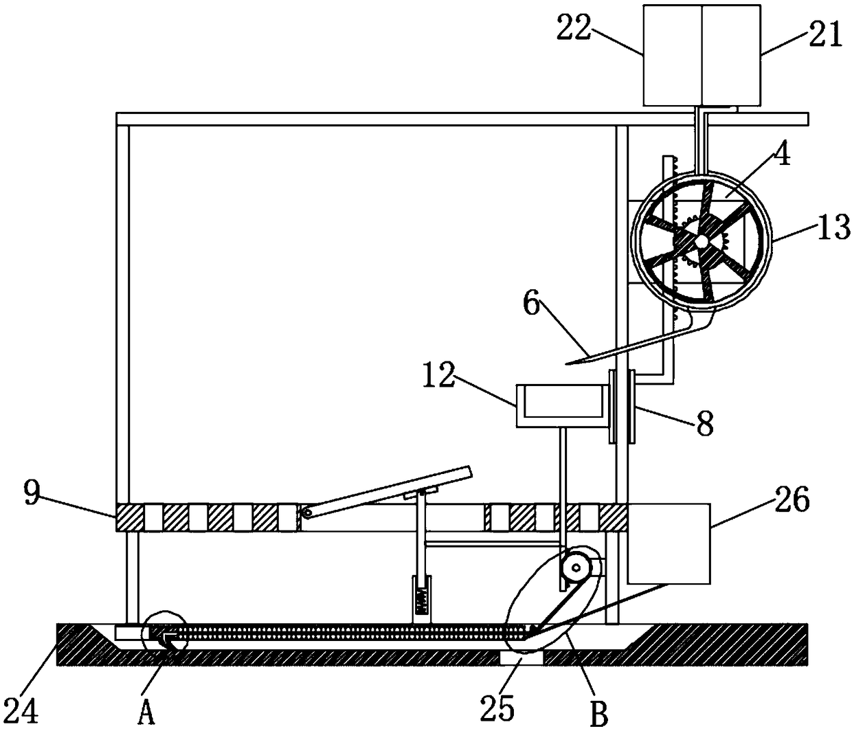 Captive breeding cage capable of automatically feeding livestock with water and fodder