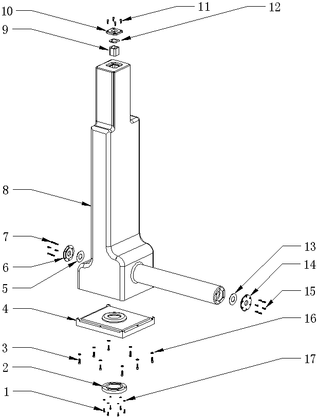 Propping device of overlong rotary handle