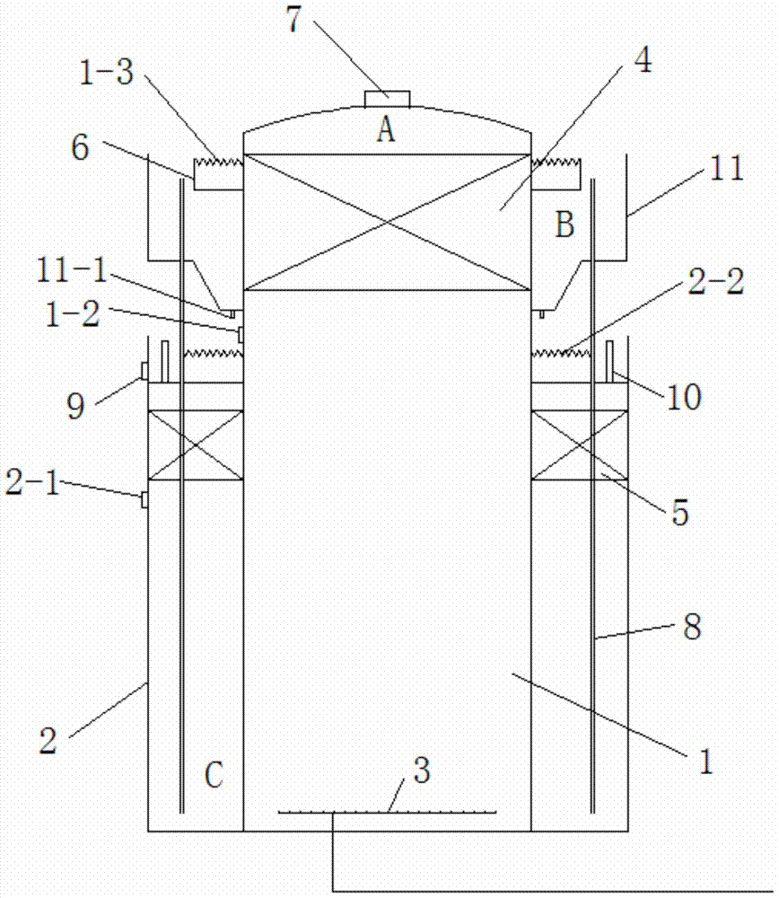 Control method for treating sulfur-containing and nitrogen-containing wastewater by using sleeve-type phase-separation anaerobic reactor for organic wastewater treatment