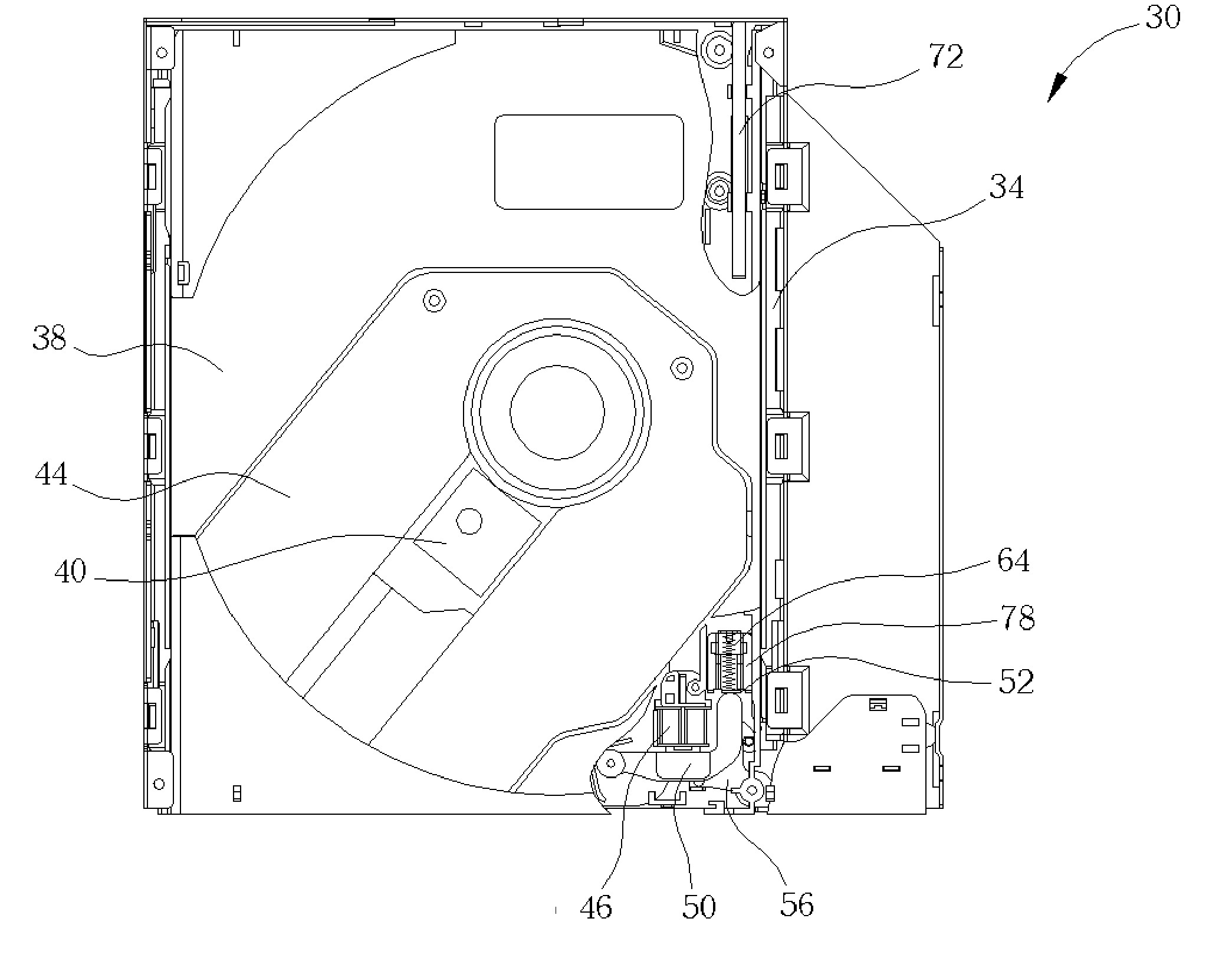 Optical disc drive which can firmly fix the tray within the housing