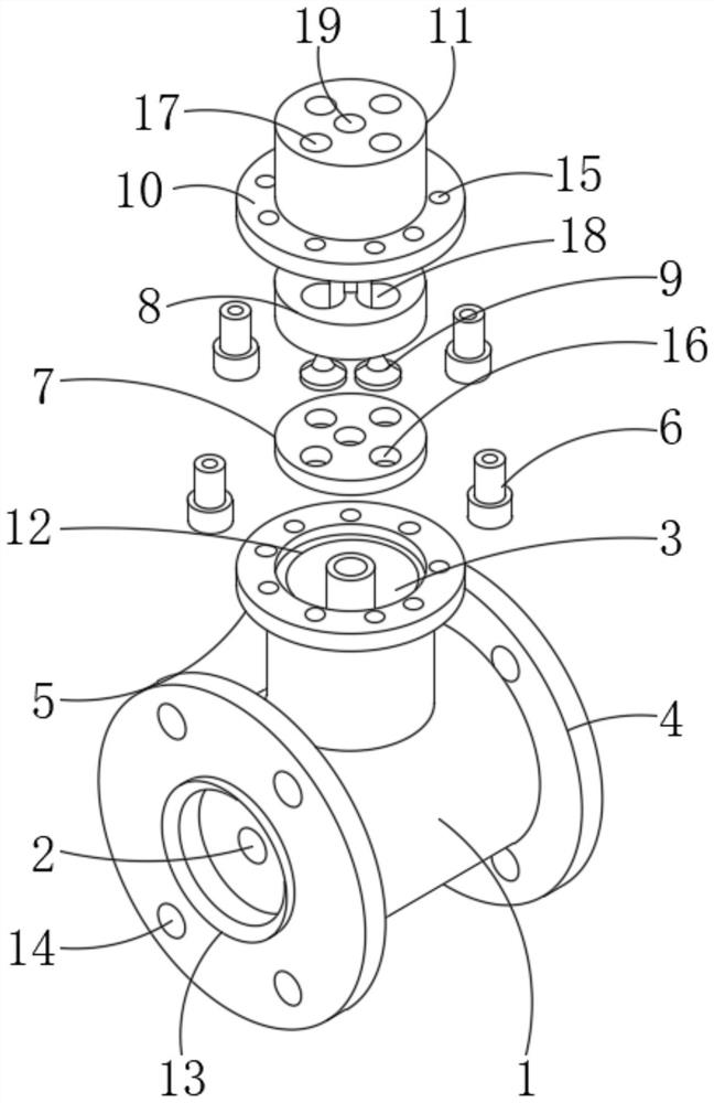 Three-way die head body and die special for double-color extruded puffed food