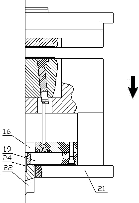 Demoulding device with spring-piece type tapered pin anti-breaking mechanism