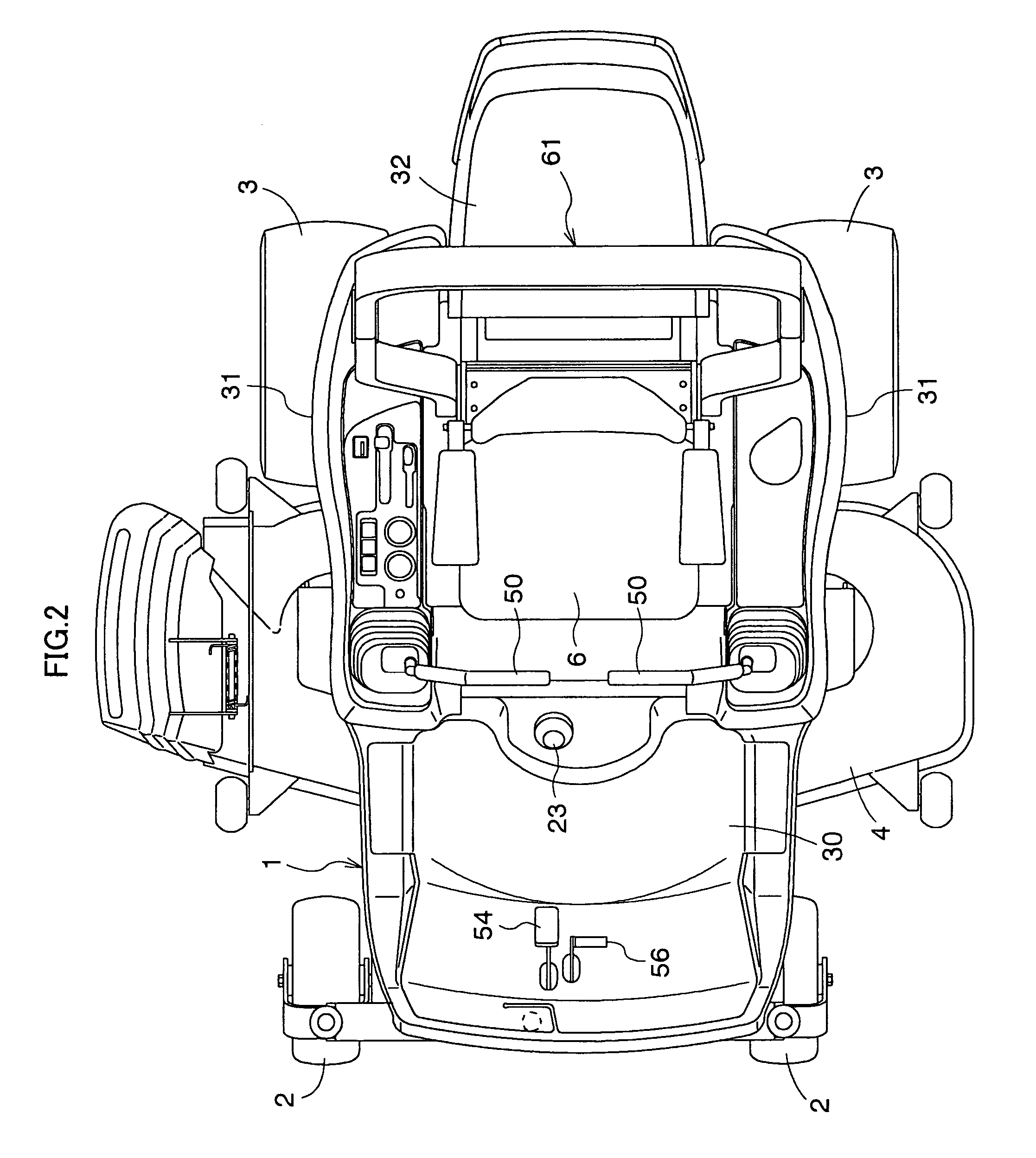 Mid-mount mower having a mower unit disposed between a front wheel unit and a pair of right and left rear wheels arranged rearwardly of a vehicle body to be independently shiftable