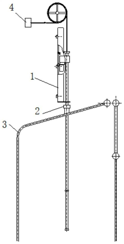 Telescopic in-furnace denitration device arranged at top of boiler