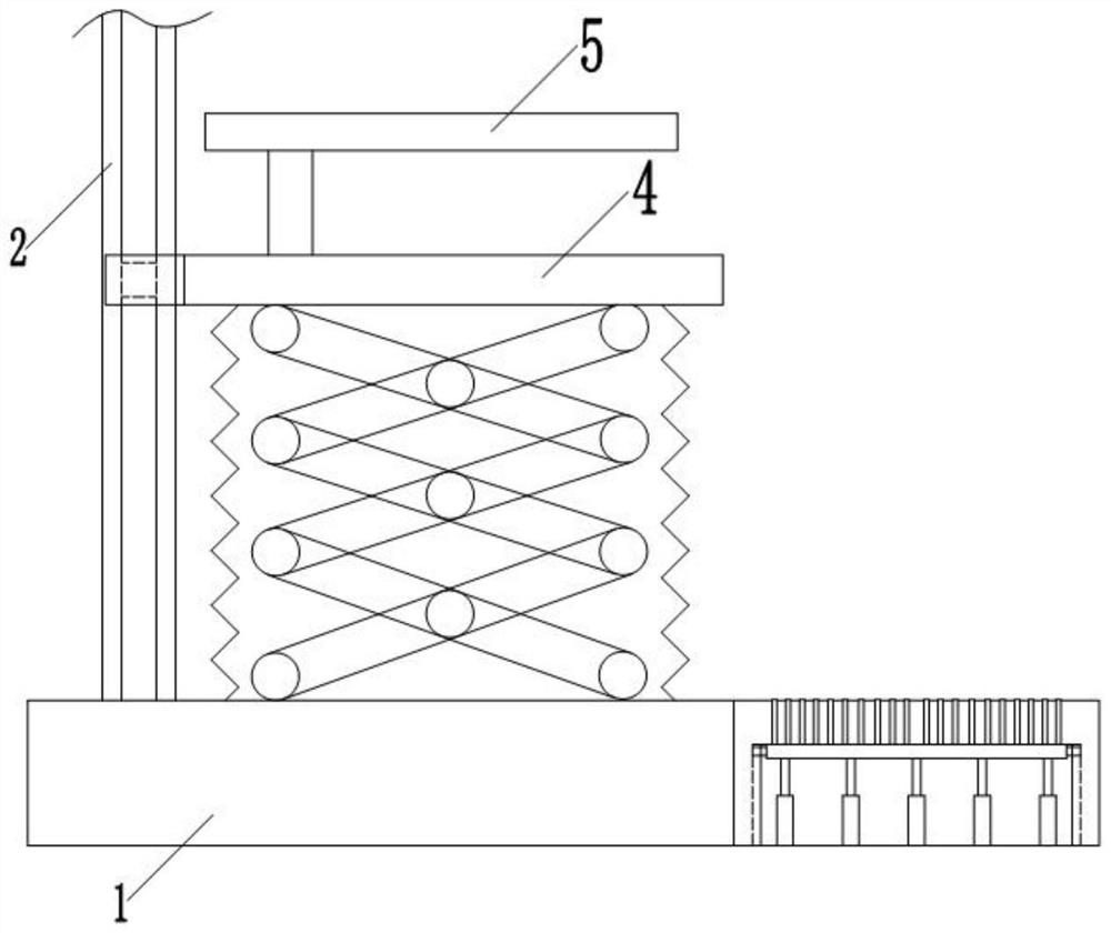 Auxiliary examining table for lung function detection