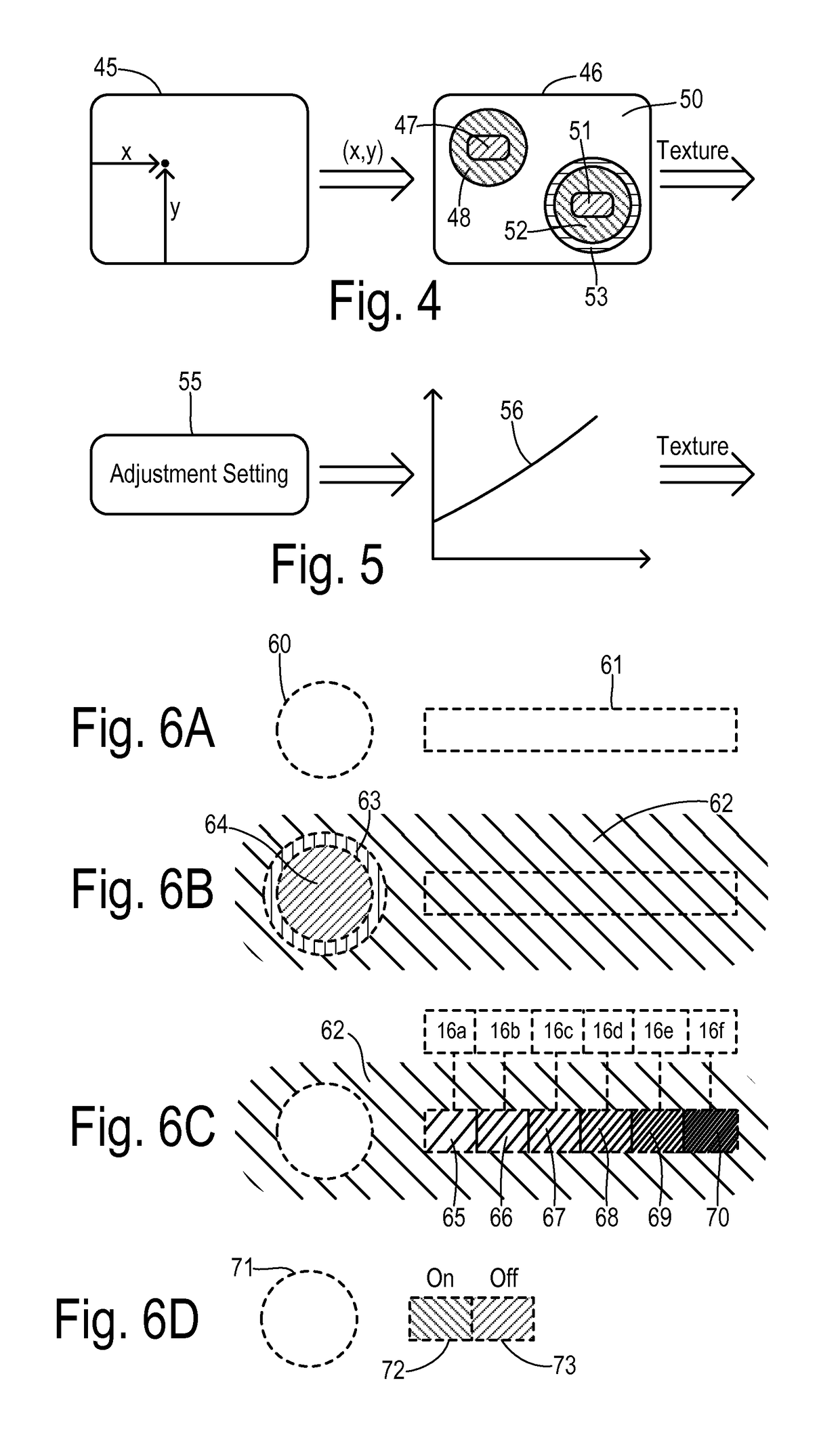 Automotive touchscreen controls with simulated texture for haptic feedback