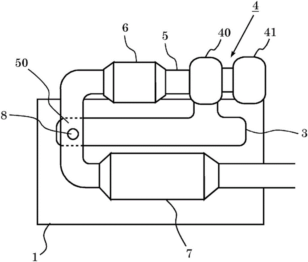 Exhaust system structure for internal combustion engine