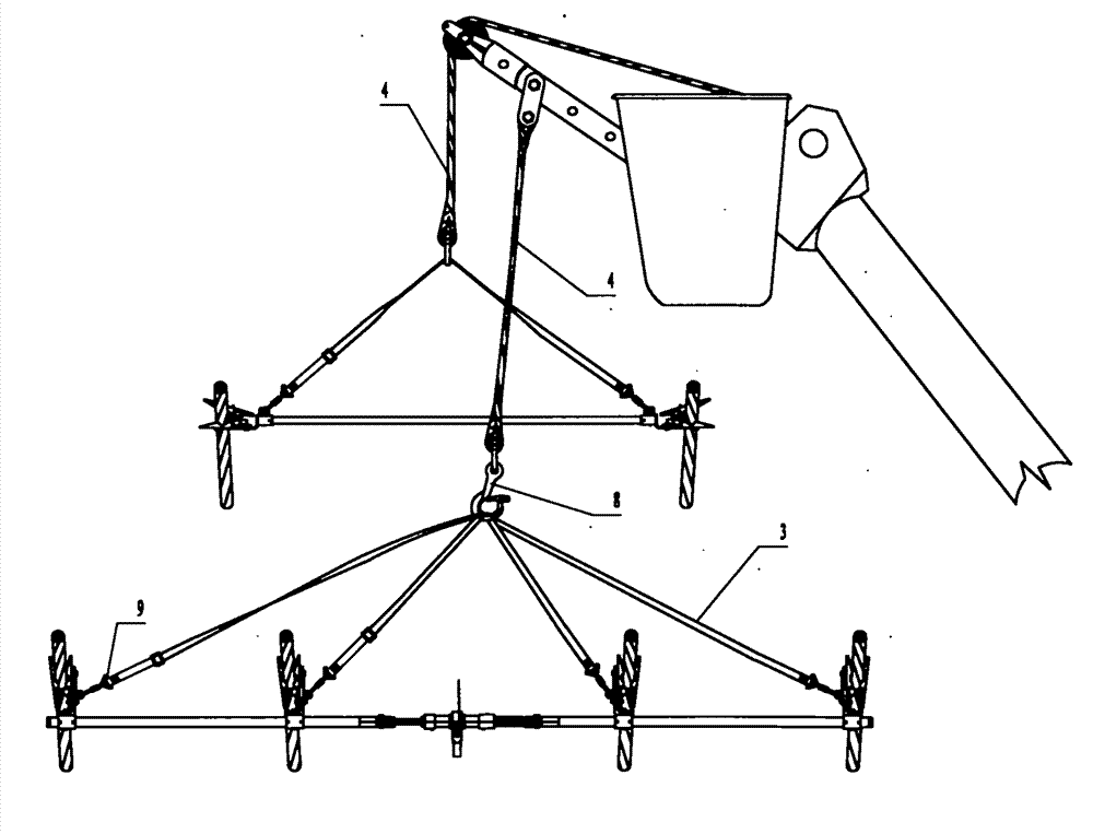 Lead wire brace rod for double-circuit lines on same pole