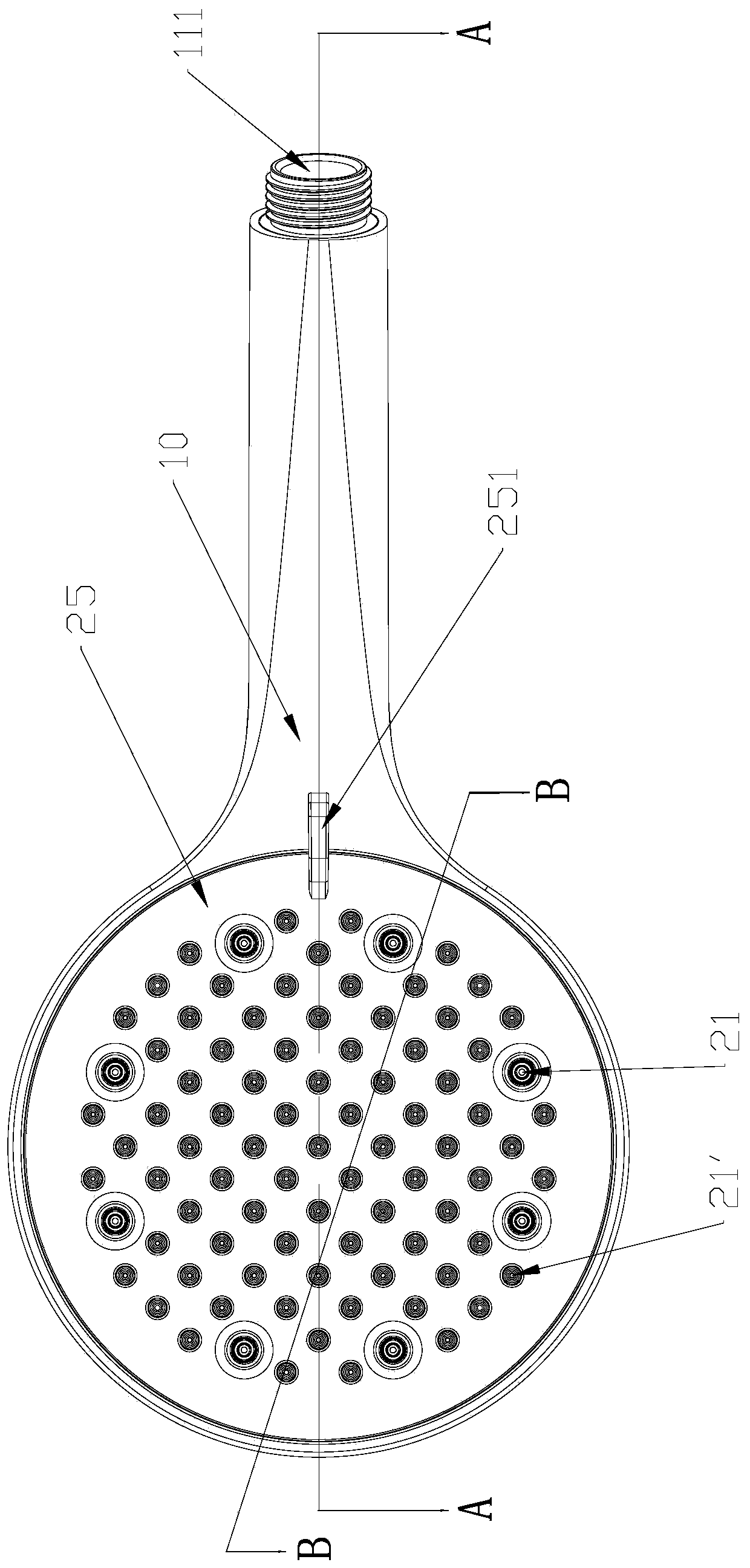 Shower head spray switching structure