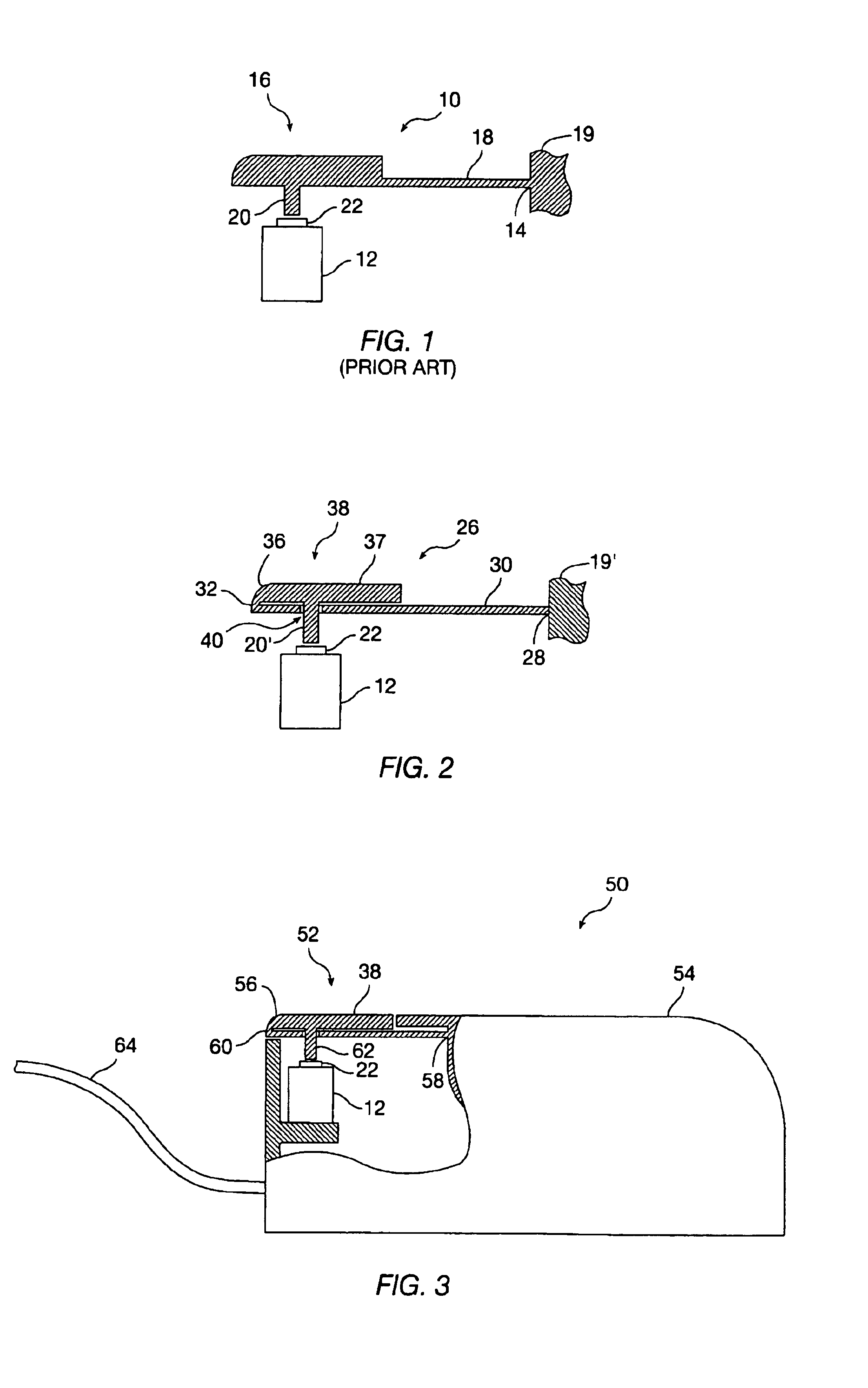 Reverse cantilever assembly for input devices