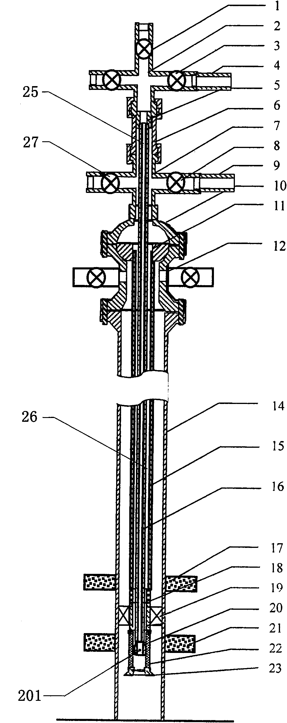 Stratified injection tubular pile