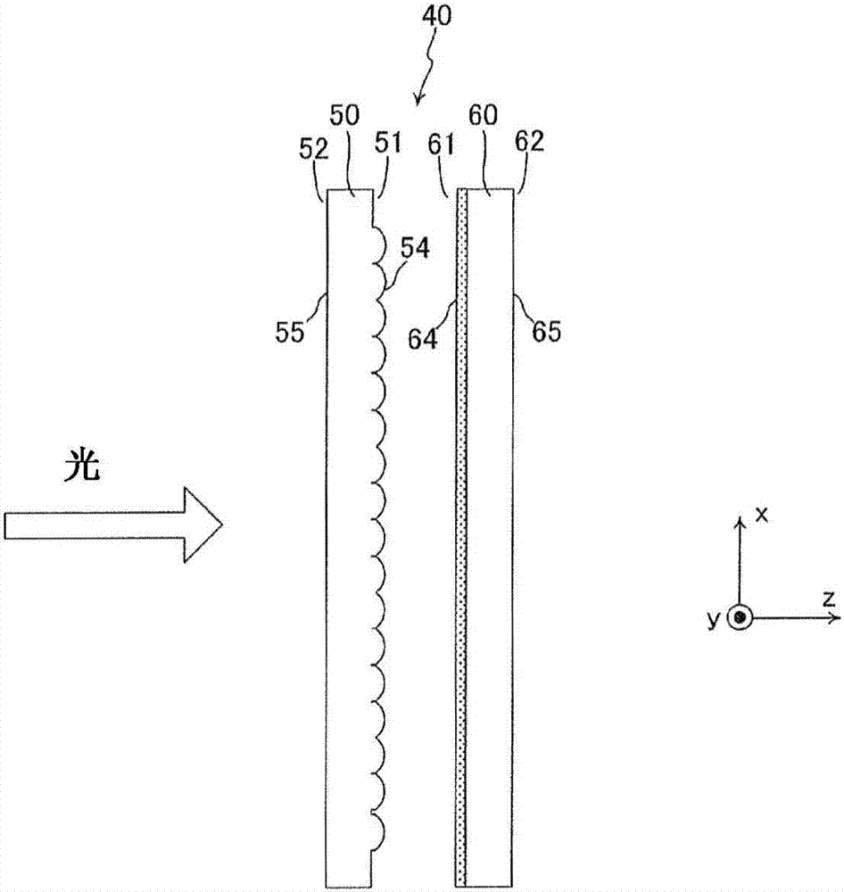 Transmissive screen and head-up display device using same