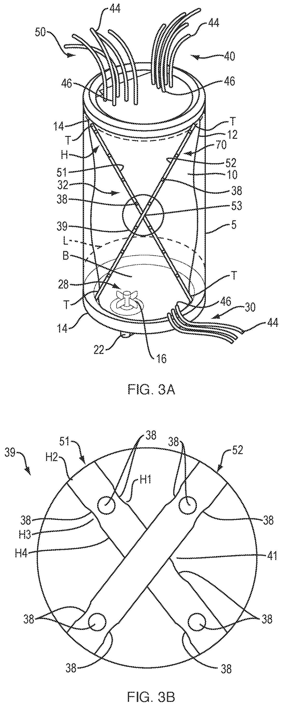 Single Use Container Including a Collapsible Baffle Having Channels