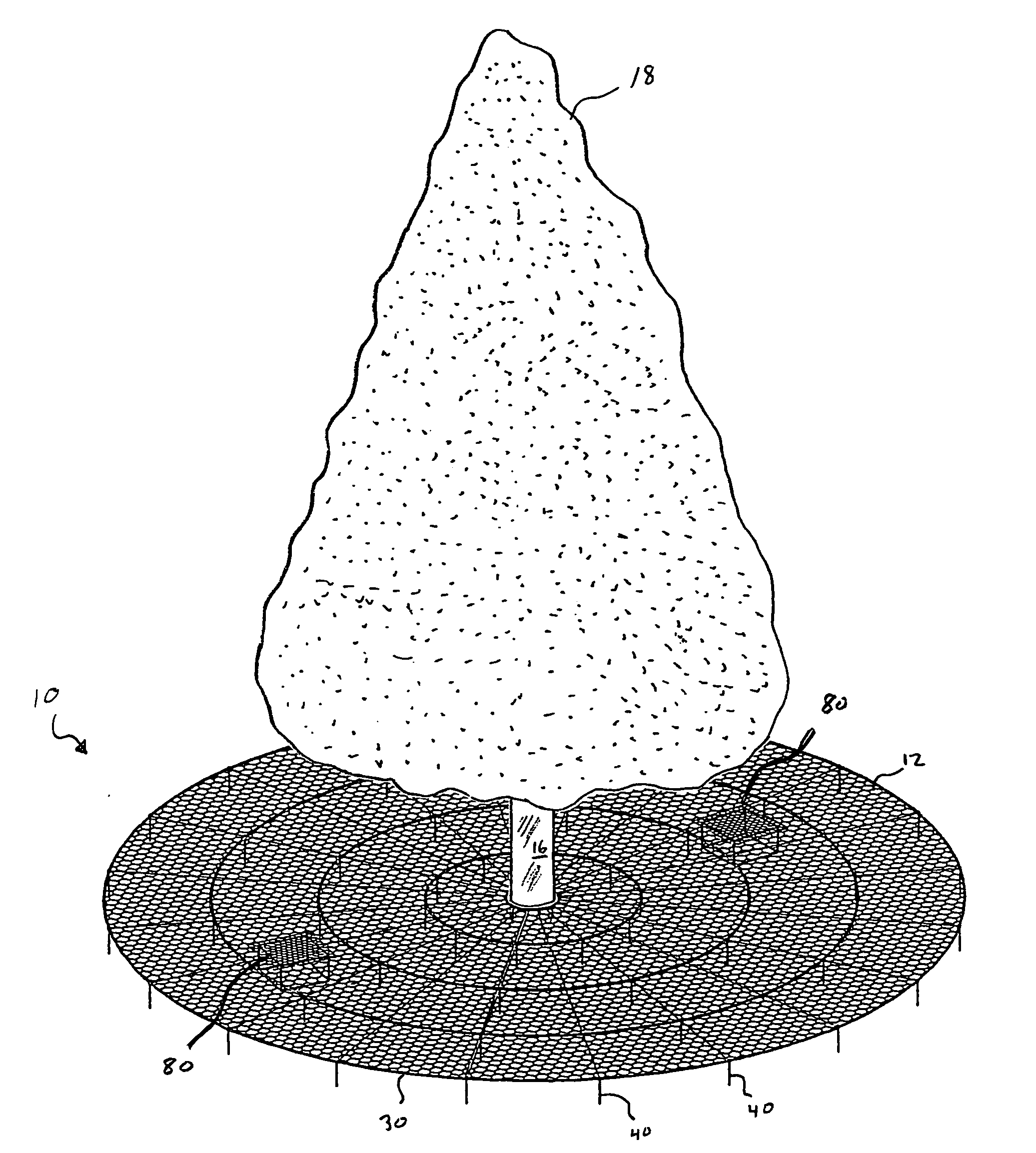 Device for catching falling leaves from a tree and associated methods