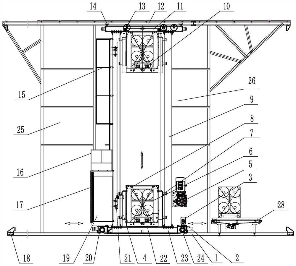 Gravure roller storage storing and taking cart for finish material printing press