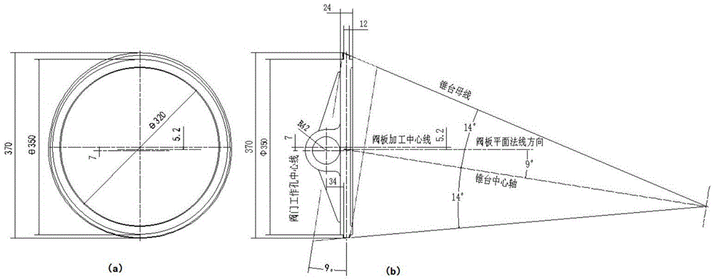 Laser cladding device for inclined frustum-shaped valve plate sealing faces of large valves