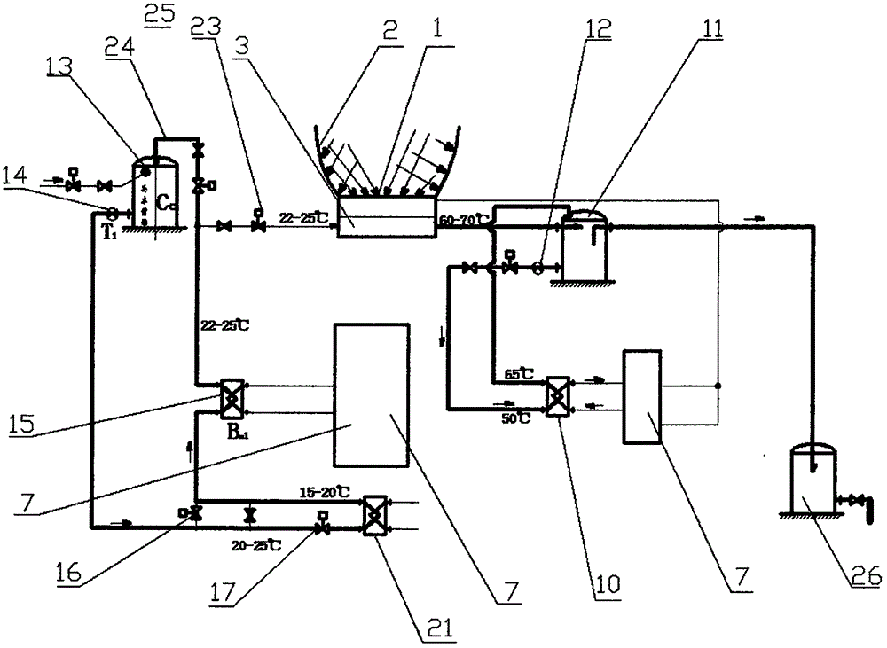 Solar photovoltaic panel and solution type air conditioner energy storage co-generation system and implementation method