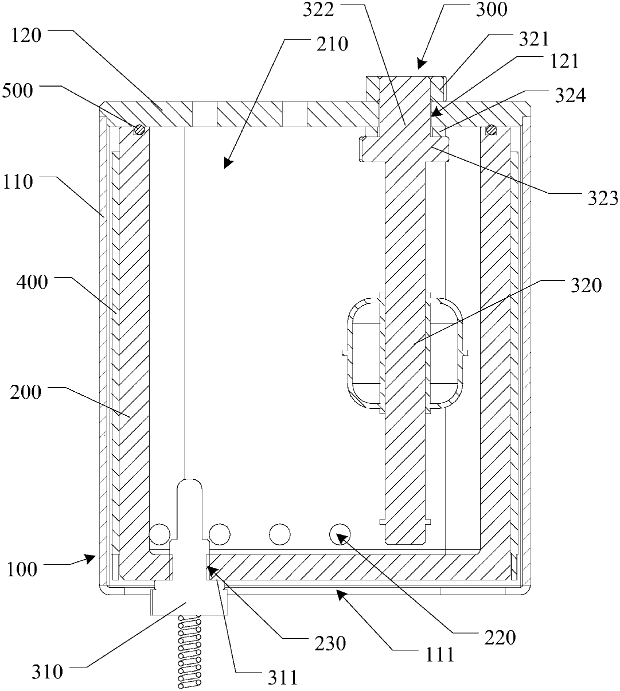 Ink box device for supplying ink to multiple spray nozzles and code spraying device