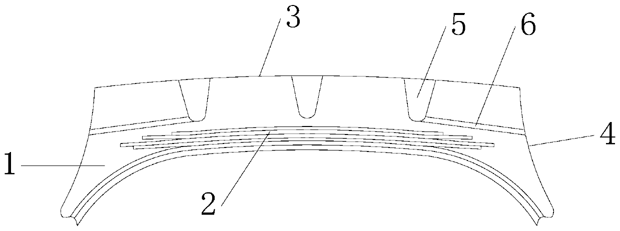 Tire crown structure with heat dissipation function