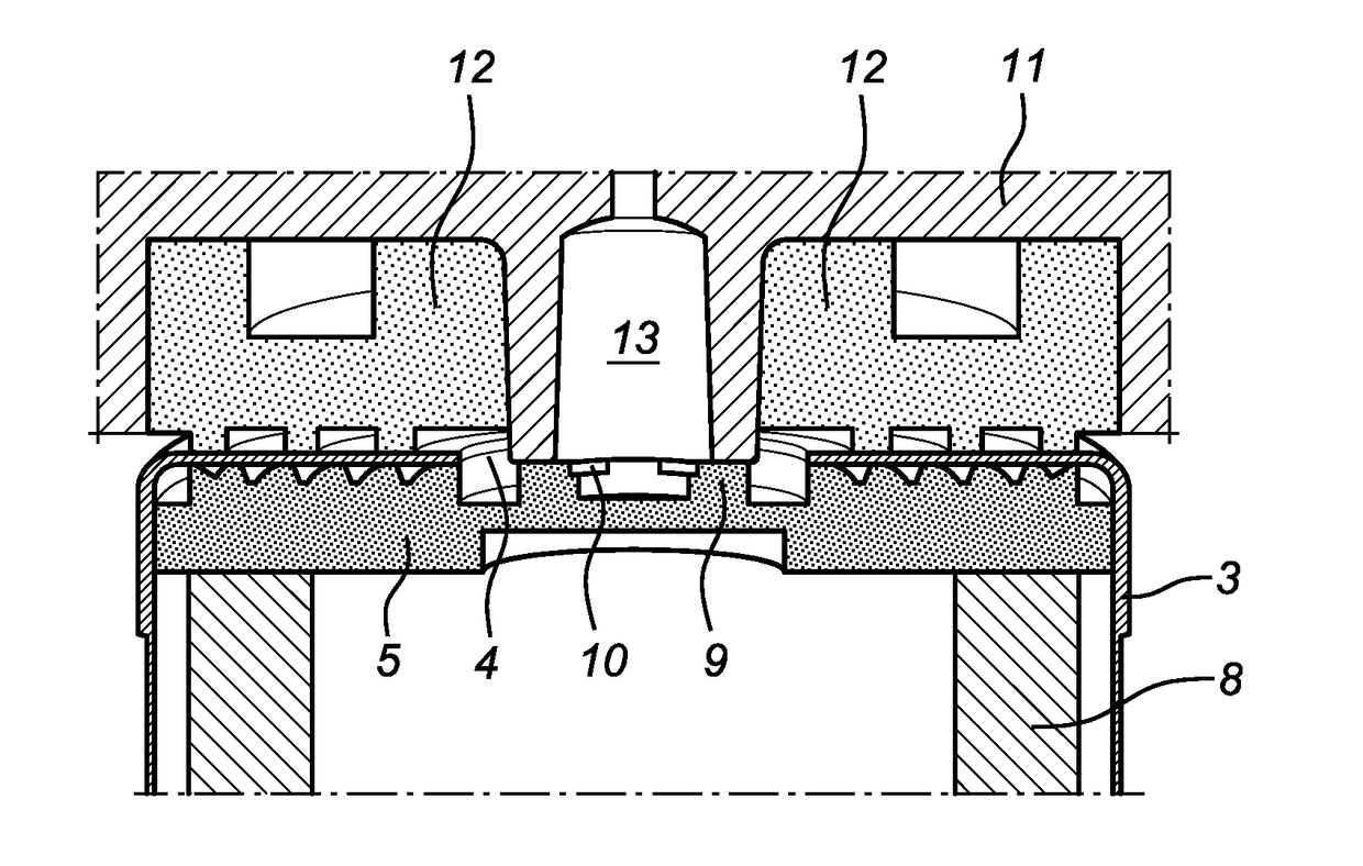 Closing element for closing a container for samples for analysis