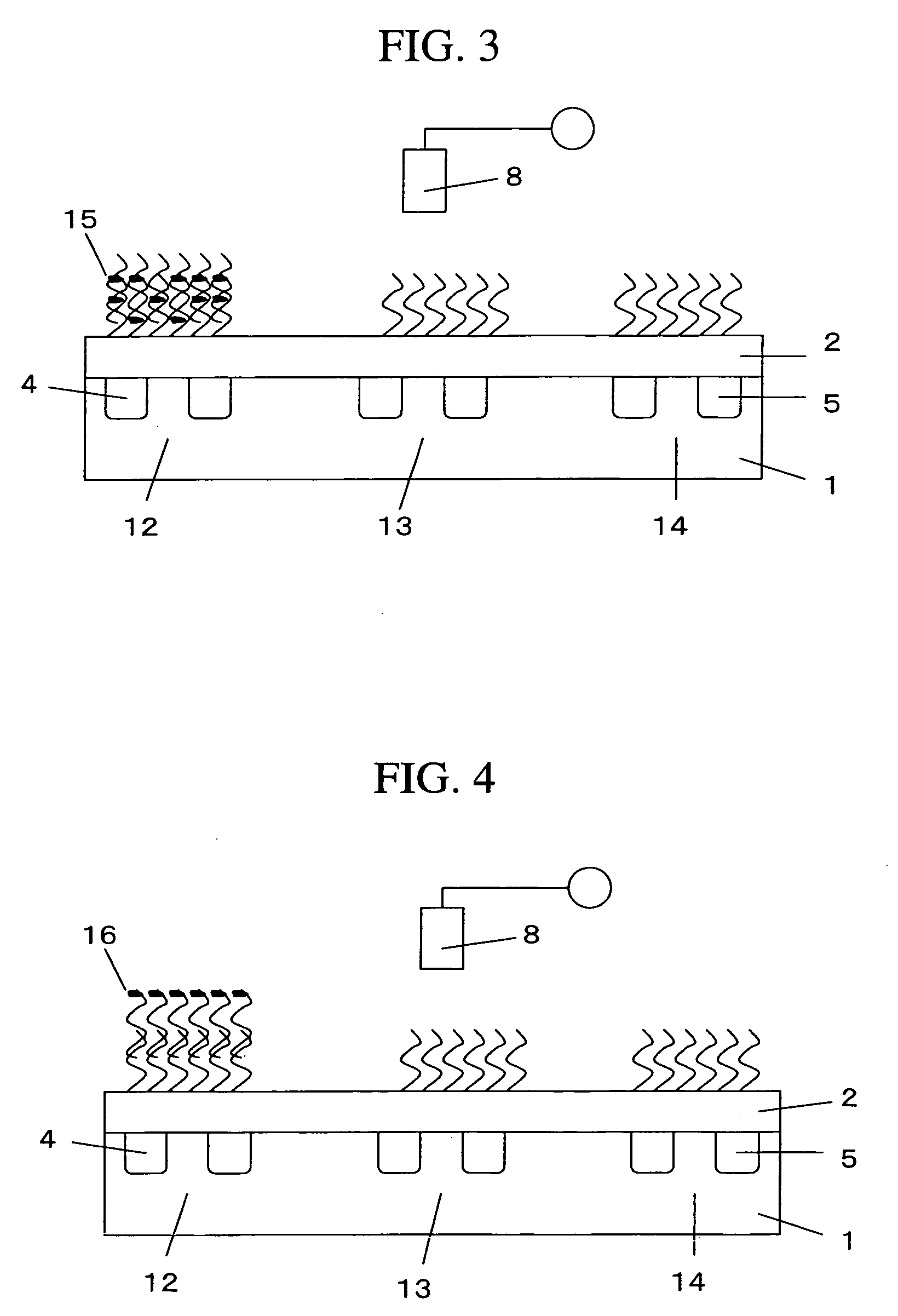 Potentiometric dna microarray, process for producing the same and method of analyzing nucleic acid